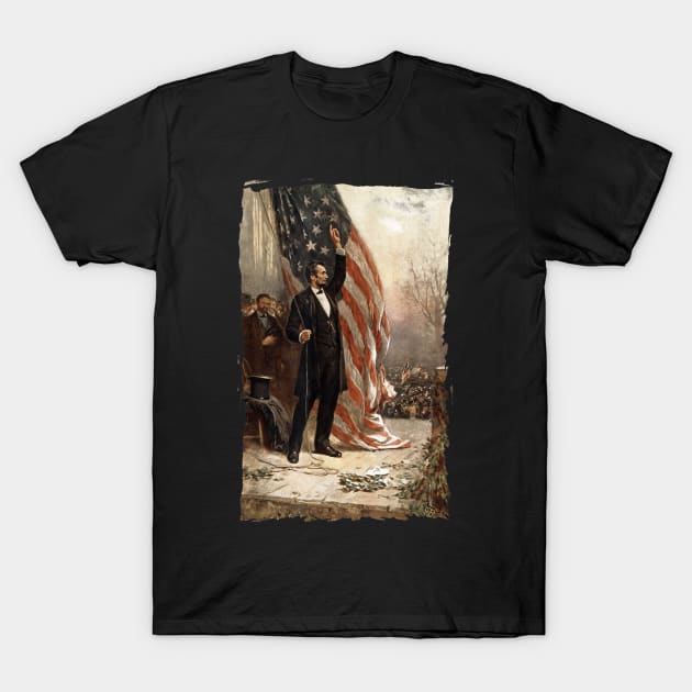 4th of July Independence Day American Flag Abraham Lincoln T-Shirt by Haley Tokey